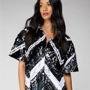 Zig Zag Chevron Flirty Shirt dress